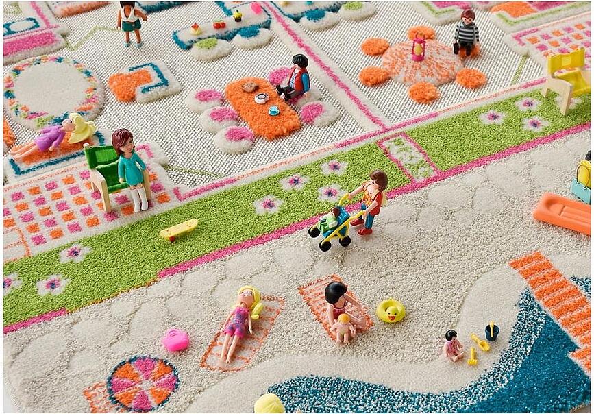 Alfombra de juegos IVI, diseño casa de muñecas gemela, 100 x 150 cm