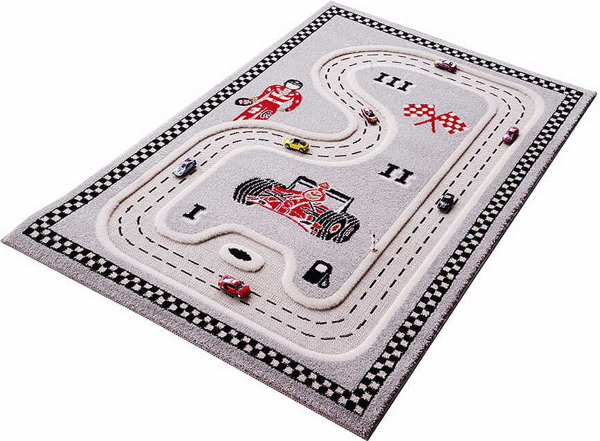 Alfombra infantil Ivi, diseño de Fórmula 1, 100 x 150 cm