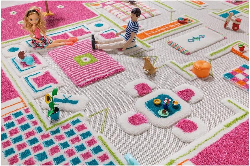 Alfombra con diseño de casa de muñecas IVI, 100 x 150 cm, verde