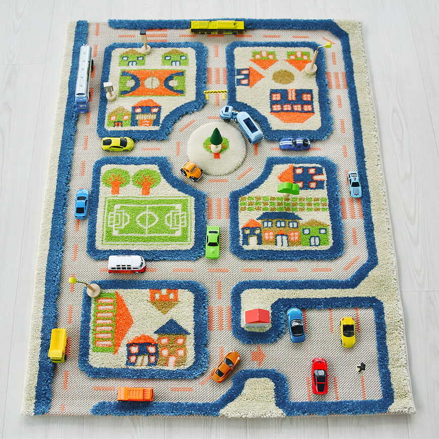 IVI Tapis de Jeu Ville, 80 x 150 cm, bleu