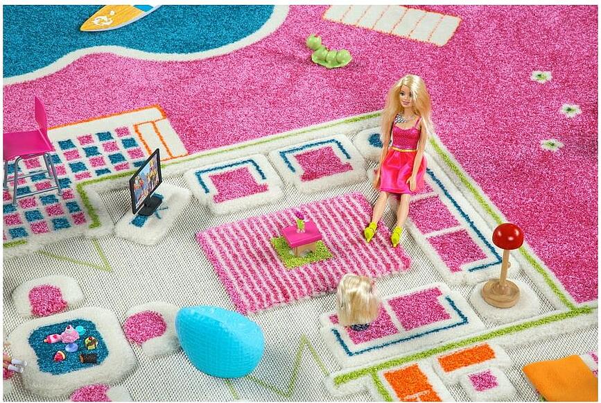 IVI Tapis de Jeu motif maison de poupée, 134 x 200 cm, vert