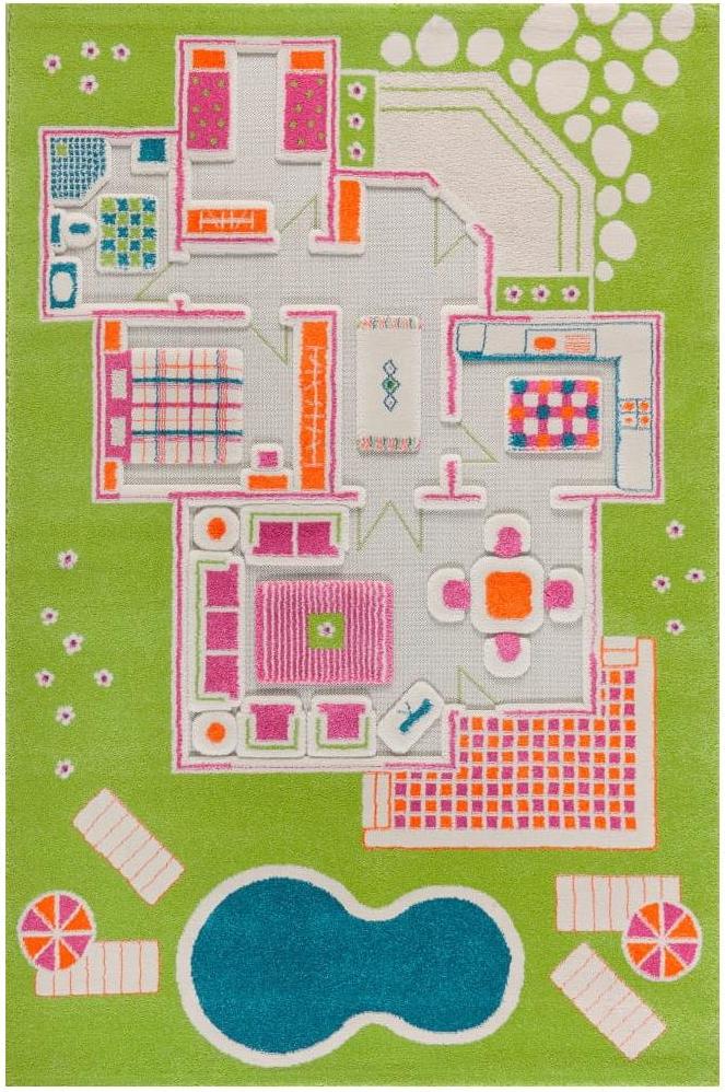 Ivi Teppich 134 x 200 cm Puppenhaus grün