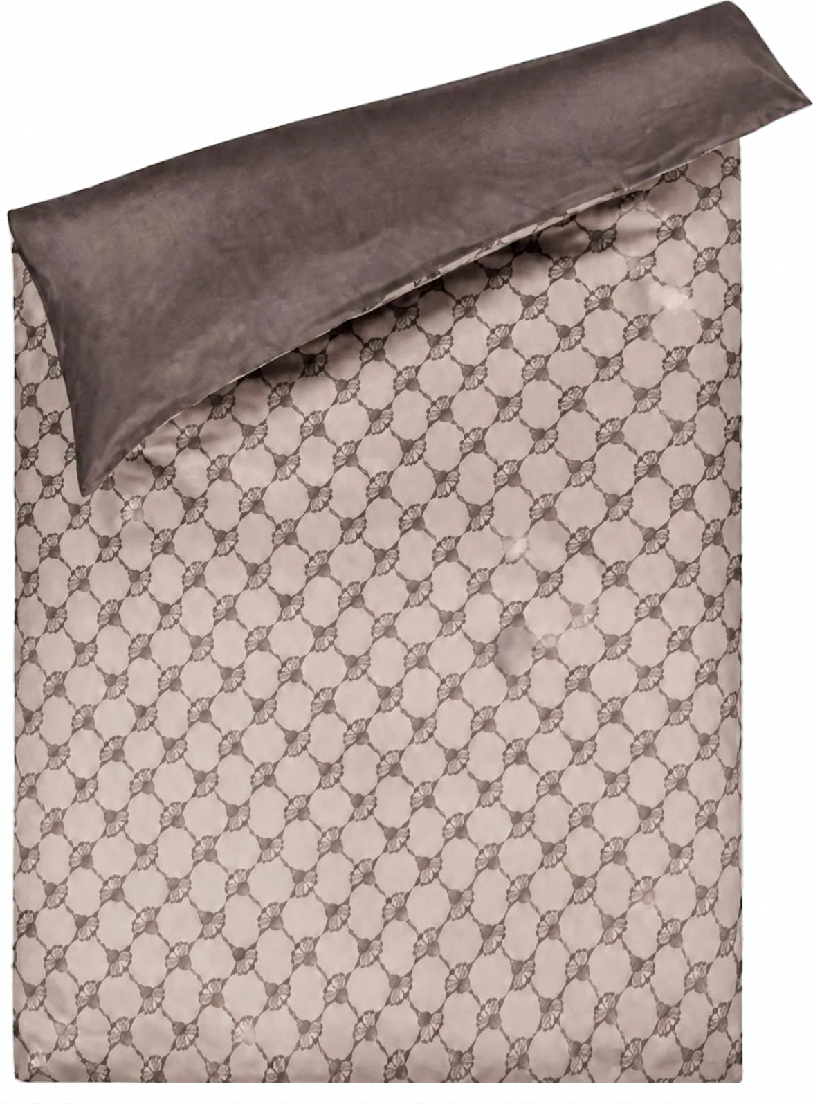 Cornflower Double Bettdeckenbezug 200 x 200 cm, taupe, Mako-Satin