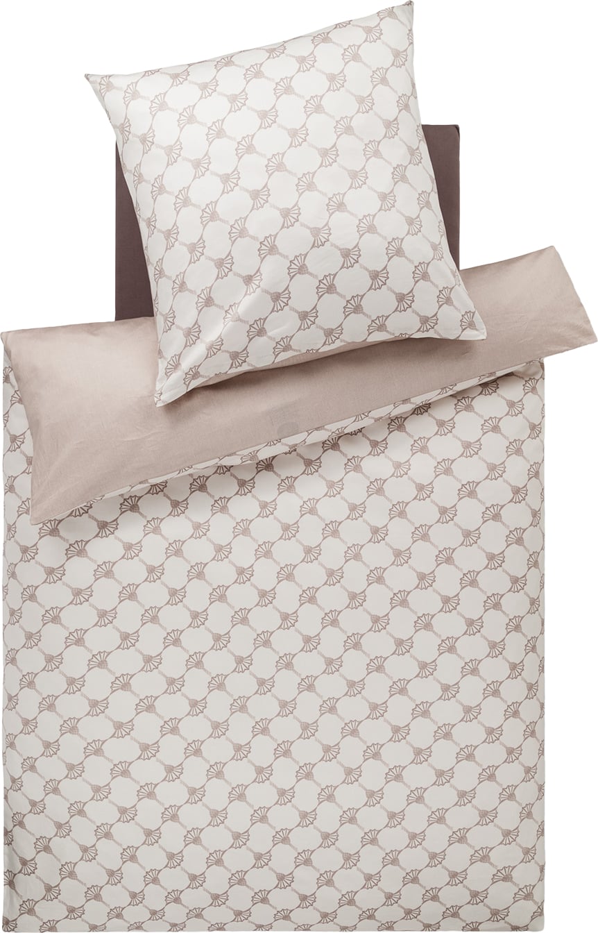Cornflower Double Bettwäsche 155 x 200 cm light cream aus Mako-Satin mit Kissenbezug 40 x 80 cm