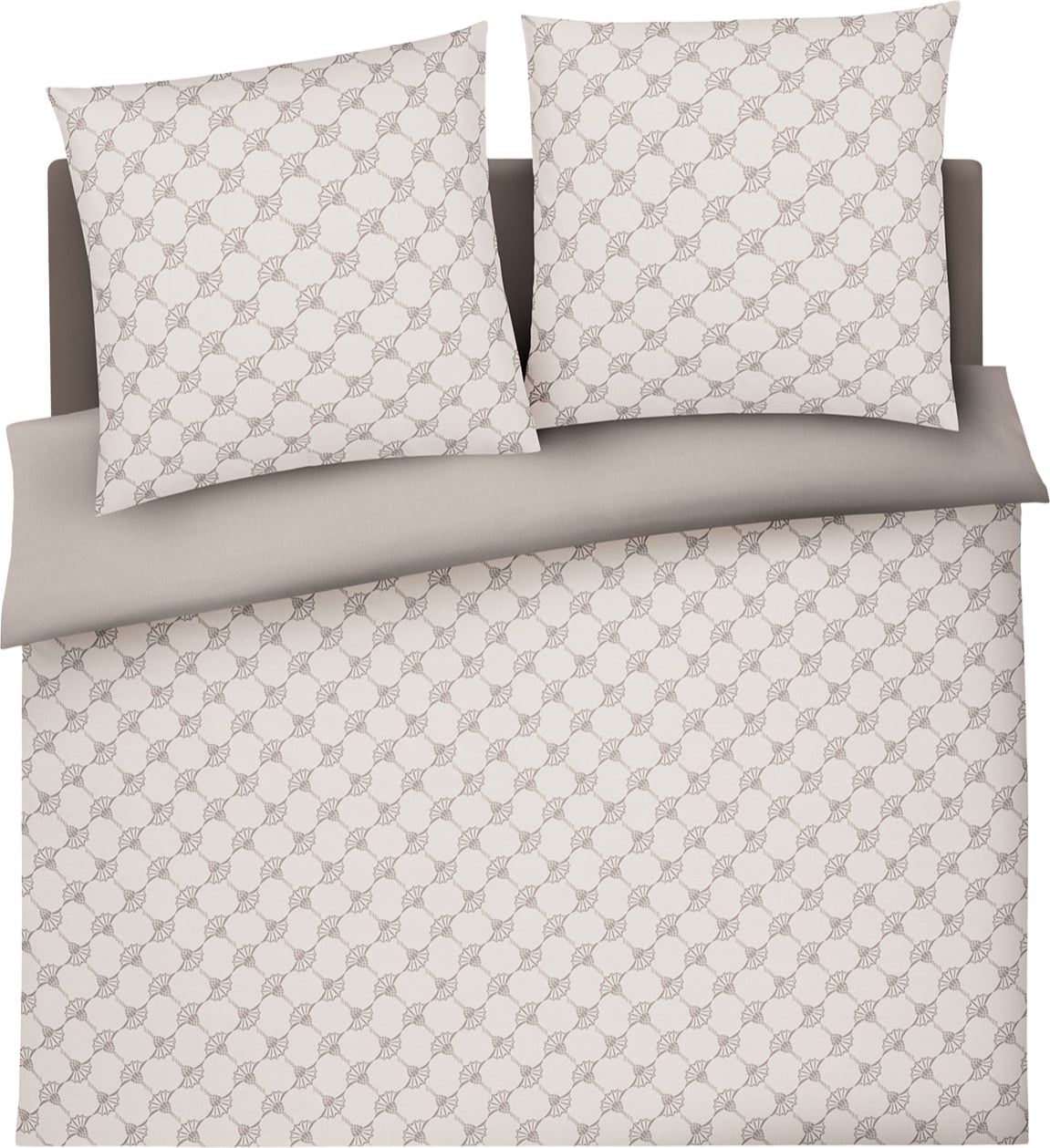 Cornflower Double Bettwäsche 200 x 220 cm light cream aus Mako-Satin mit 2 Kissenbezügen 40 x 80 cm