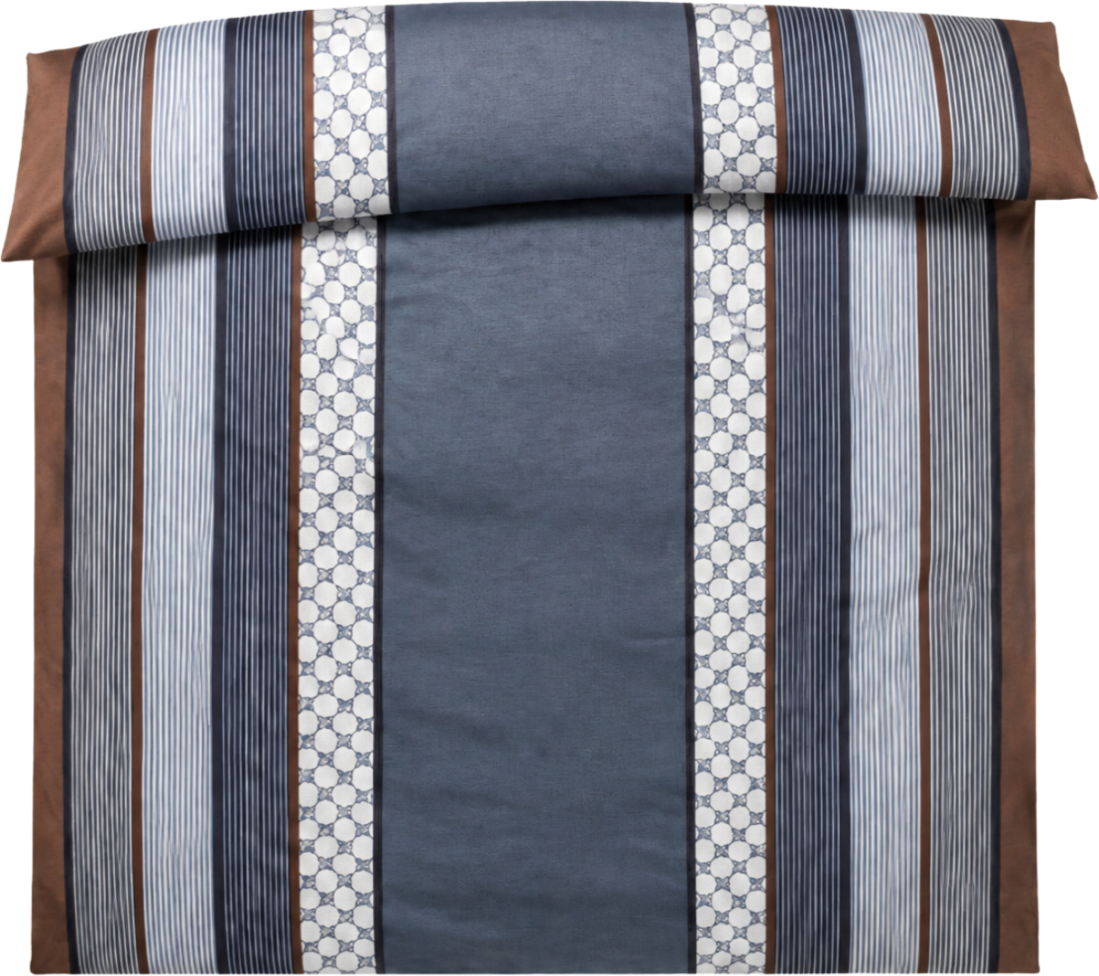 Cornflower Stripes Bettbezug 155 x 220 cm, Deep Ocean aus Mako-Satin