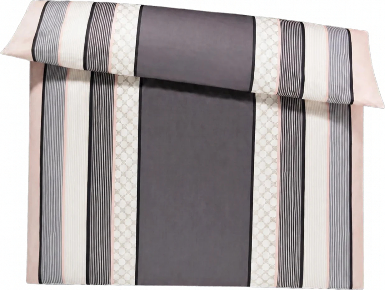 Cornflower Stripes Bettbezug 200 x 200 cm, Deep Rose, Mako-Satin