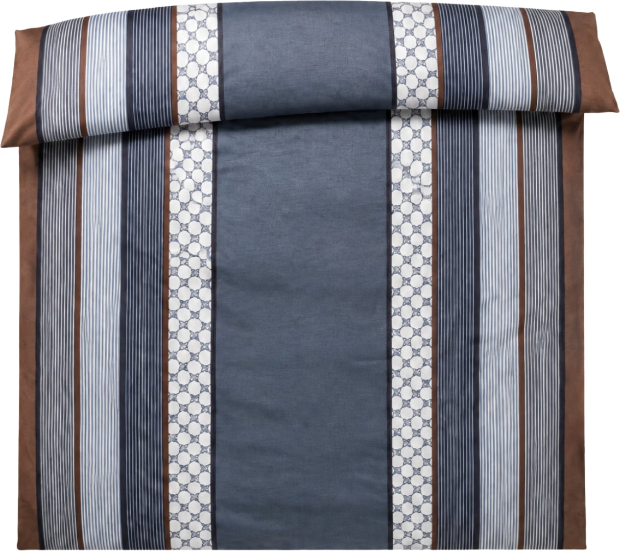 Cornflower Stripes Bettbezug 200 x 220 cm, Deep Ocean aus Mako-Satin