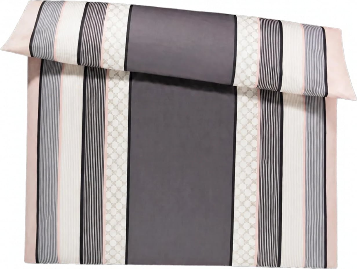 Cornflower Stripes Bettbezug 240 x 220 cm, Deep Rose, Mako-Satin