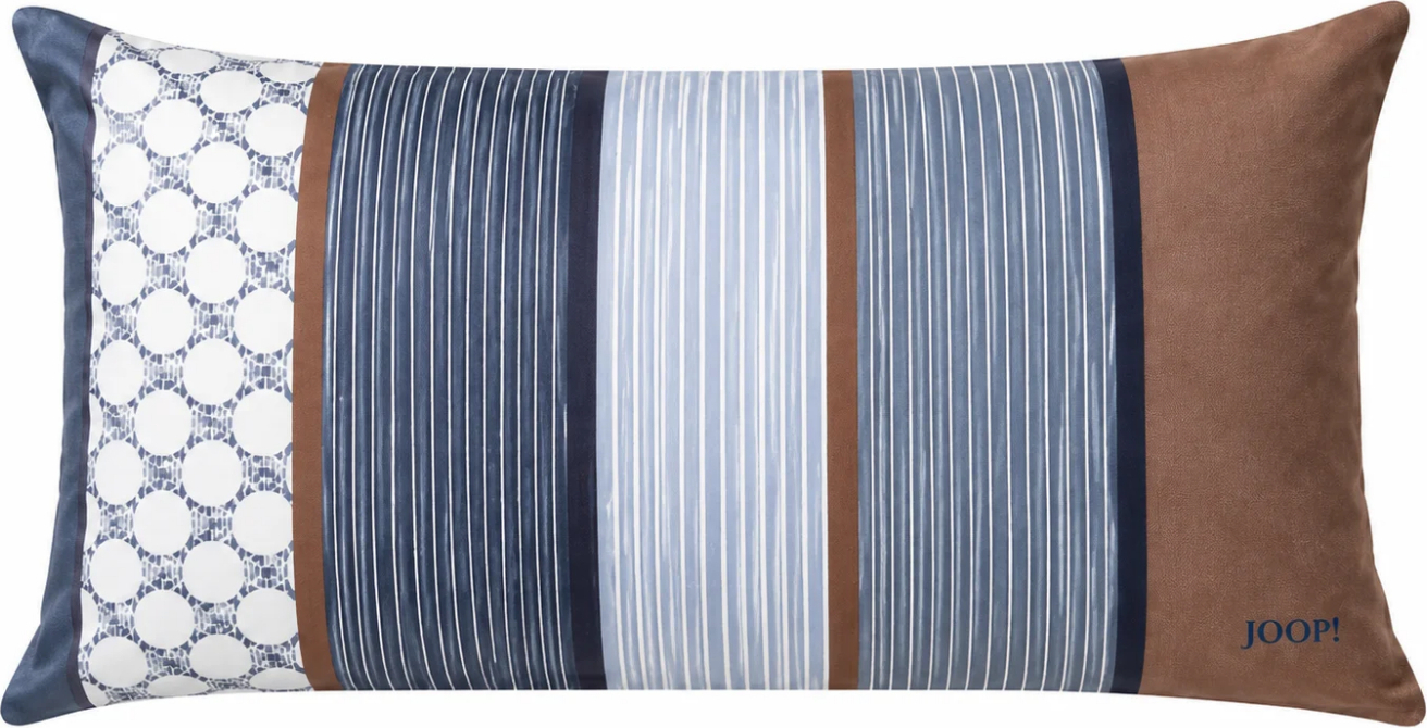 Cornflower Stripes Kissenbezug 40 x 80 cm, Deep Ocean, Satin-Baumwolle