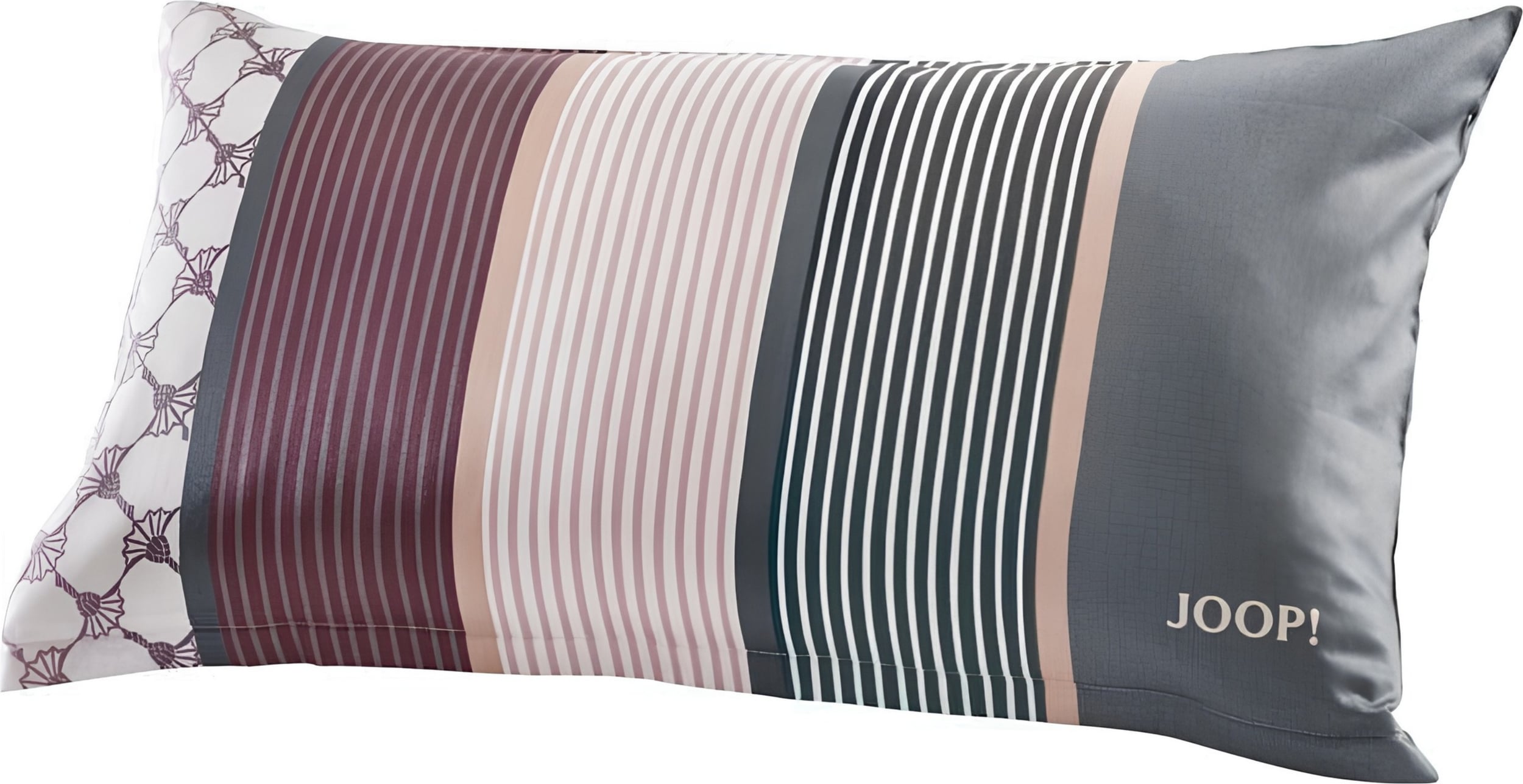 Cornflower Stripes Kissenbezug 40 x 80 cm, deep wine, Mako-Satin