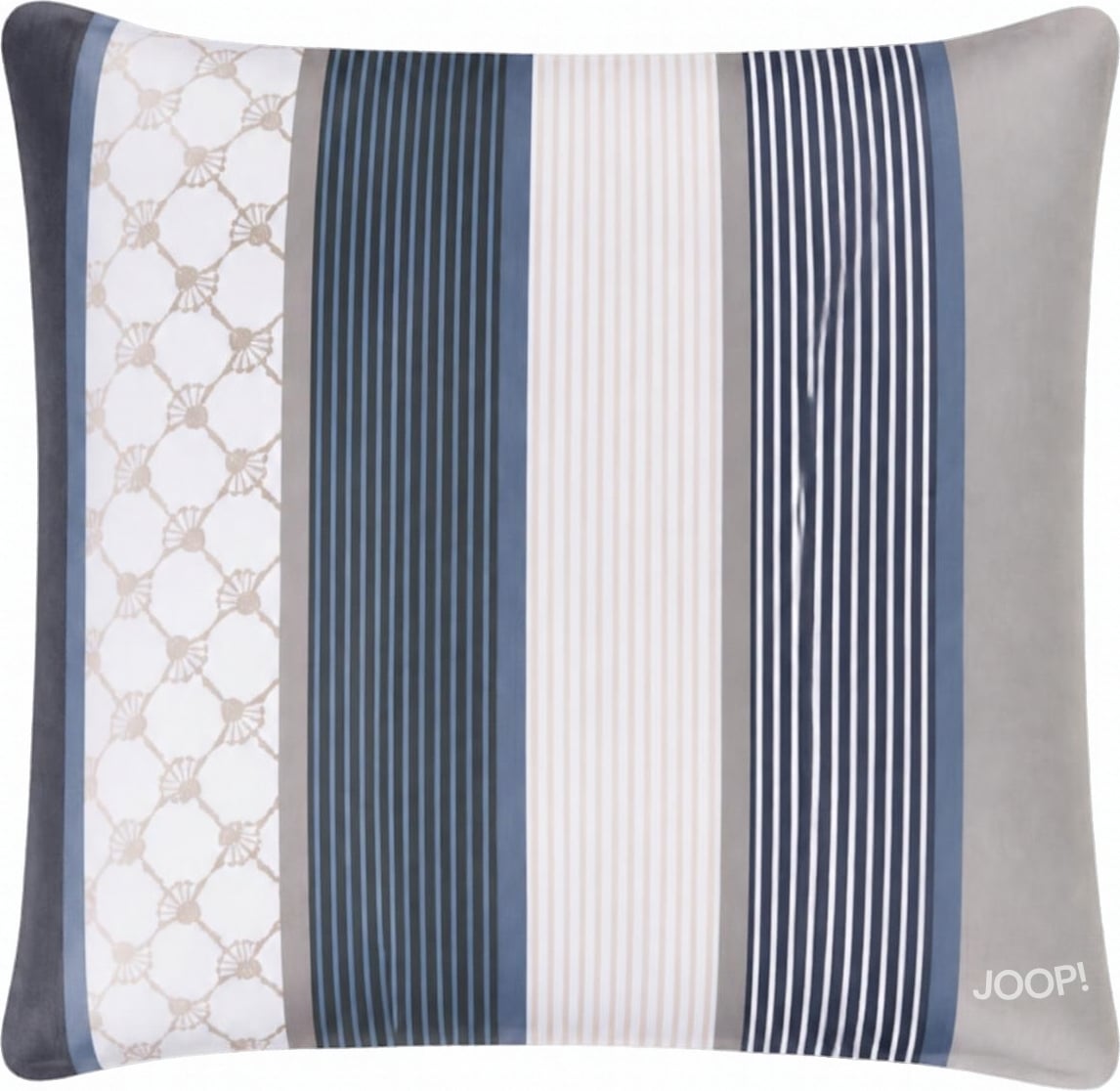 Cornflower Stripes Kissenbezug 80 x 80 cm, deep coal, aus Mako-Satin