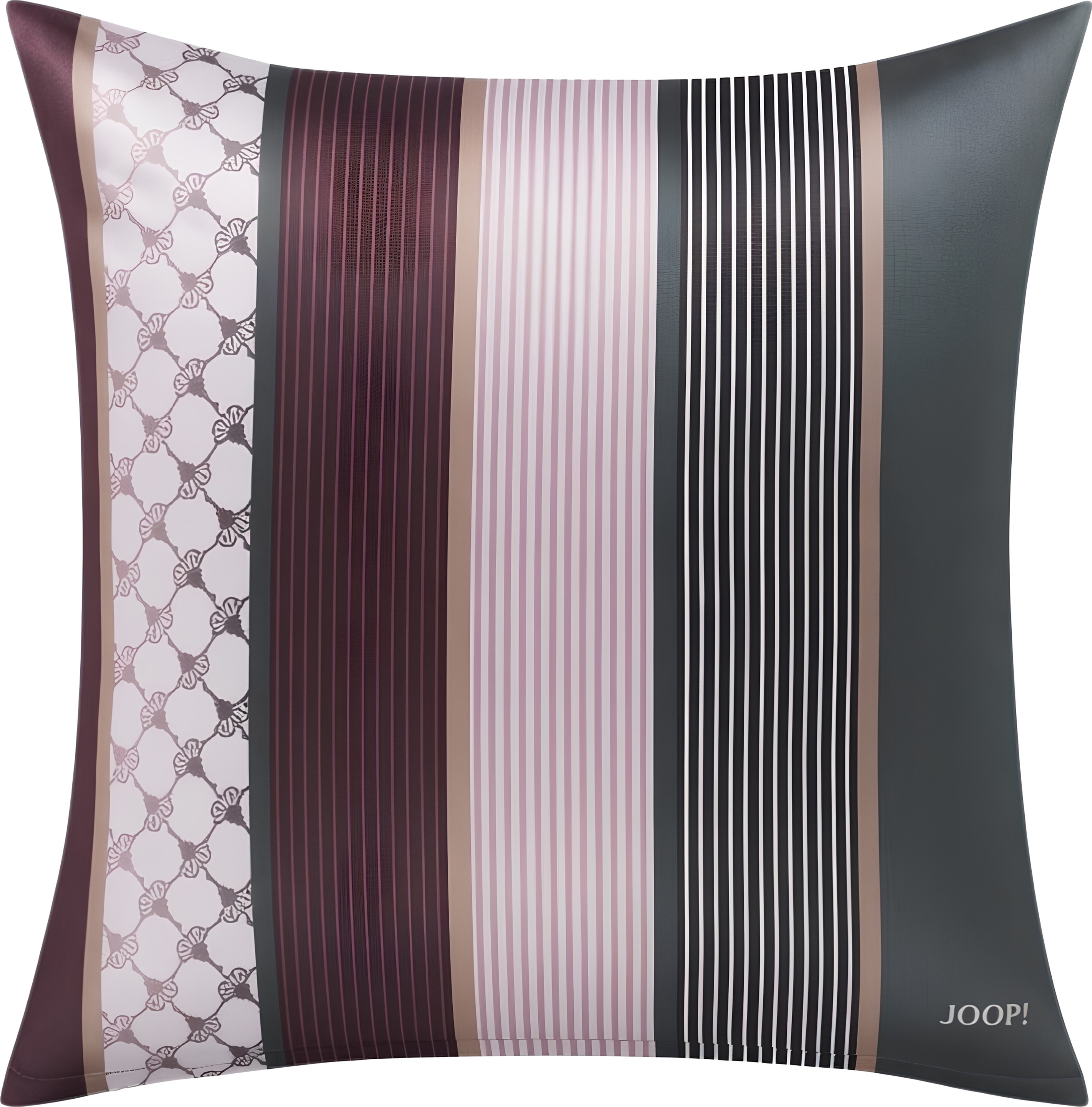 Cornflower Stripes Kissenbezug 80 x 80 cm, deep wine, Mako-Satin
