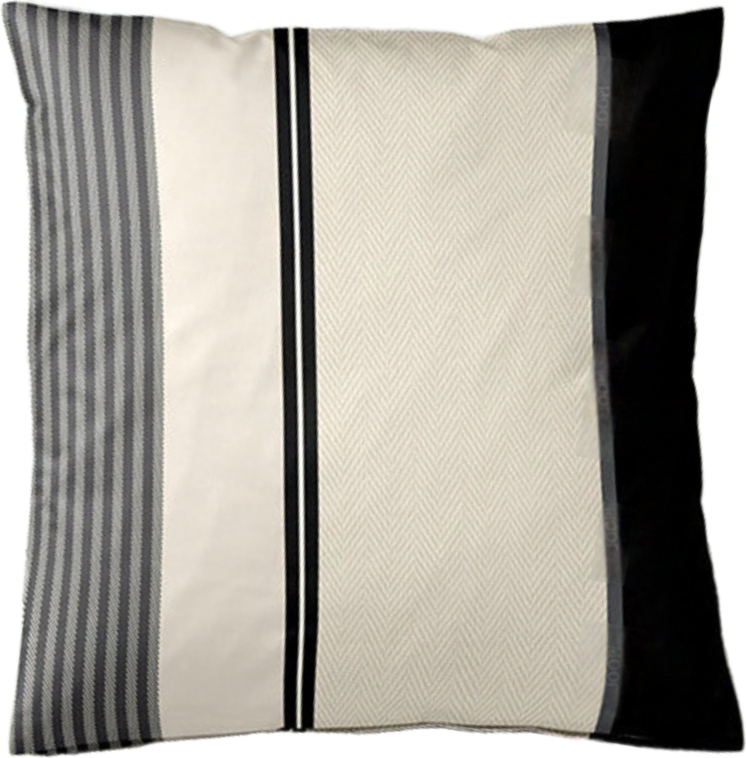 Herringbone Stripes Black Kissenbezug 80 x 80 cm aus Mako-Satin