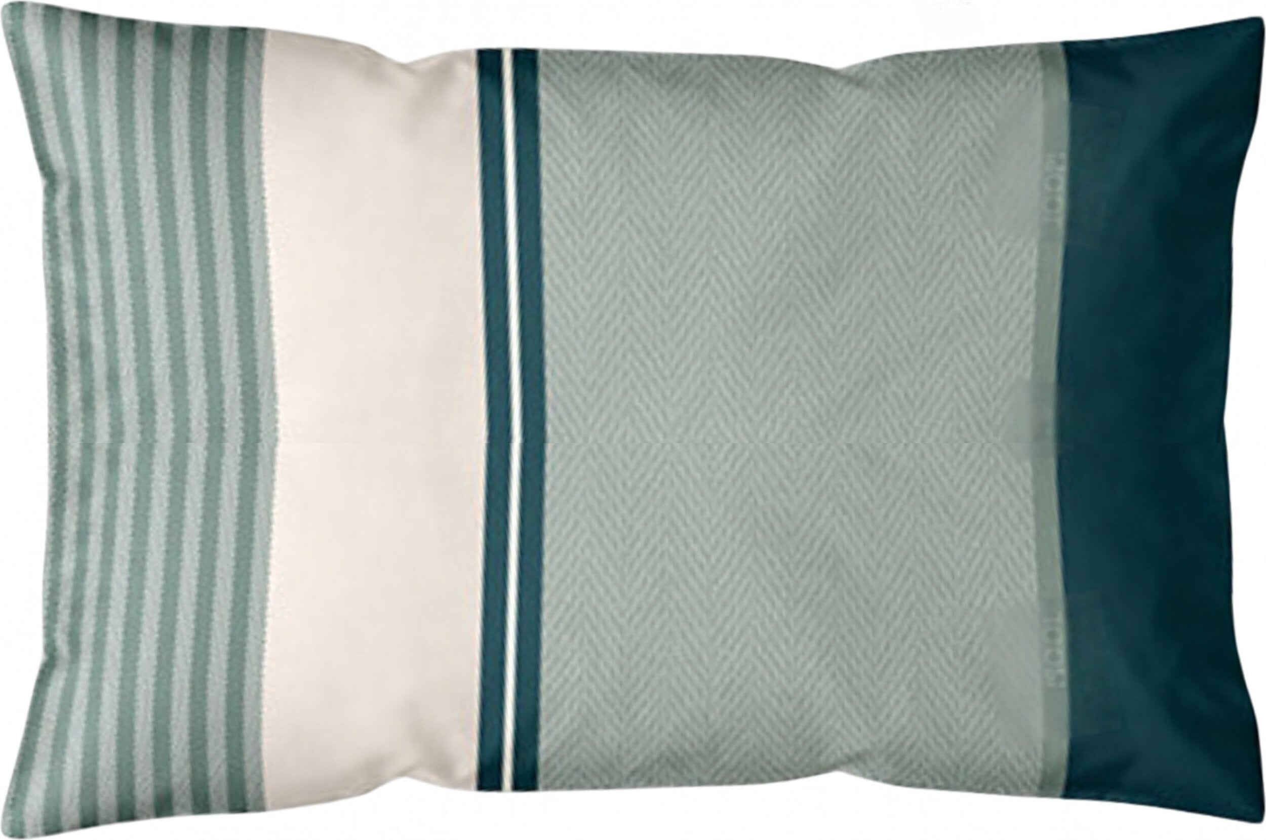Herringbone Stripes Kissenbezug 40 x 80 cm Emerald aus Mako-Satin