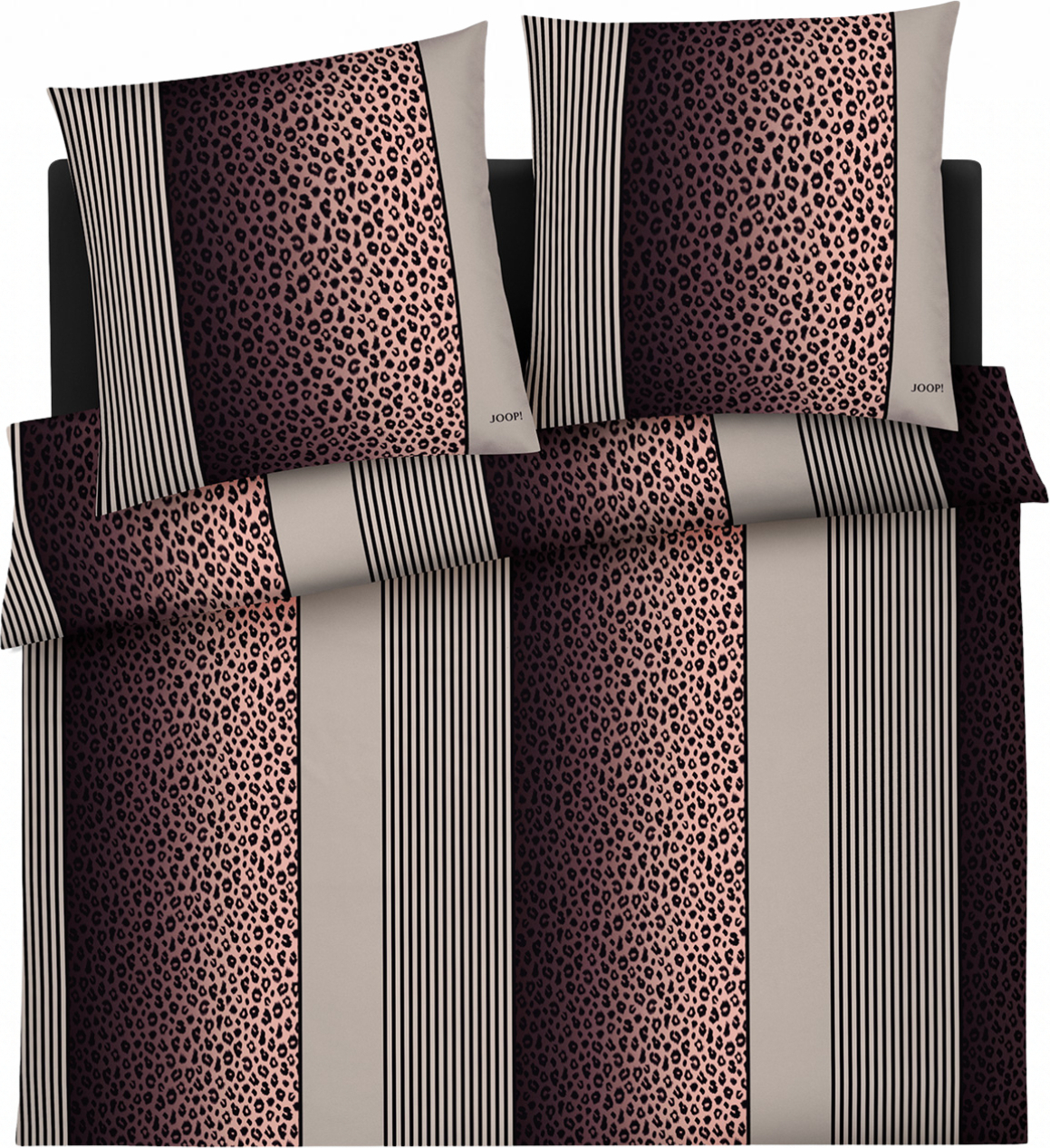 Leo Bettwäsche 240 x 220 cm, Taupe, aus Mako-Satin mit 2 Kissenbezügen 40 x 80 cm