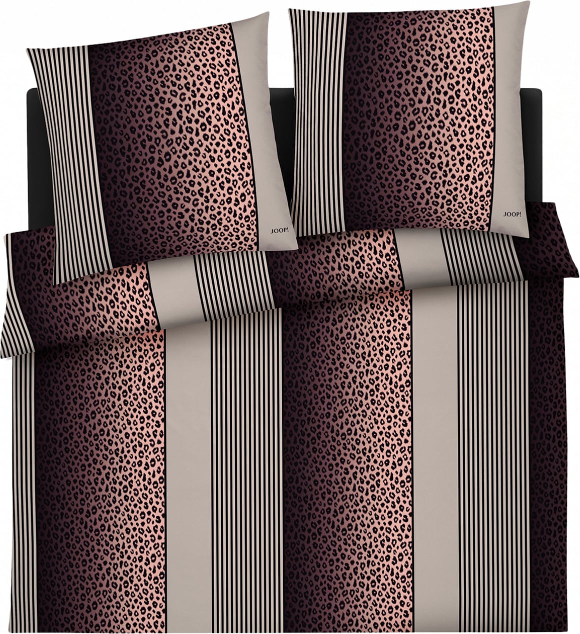 Leo Bettwäsche 240 x 220 cm, Taupe, aus Mako-Satin mit 2 Kissenbezügen 80 x 80 cm