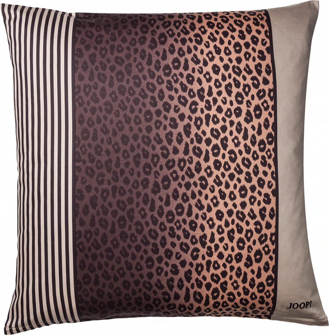 Leo Kissenbezug 80 x 80 cm, taupe, Satin-Baumwolle