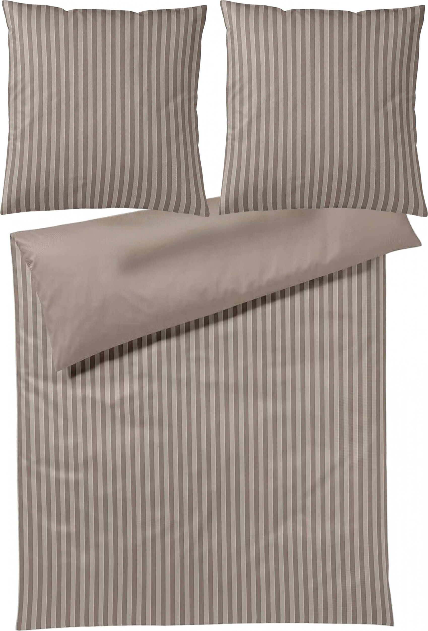 Soft Lines Bettwäsche 200 x 220 cm, braun, Flanell-Baumwolle, mit 2 Kissenbezügen 70 x 90 cm