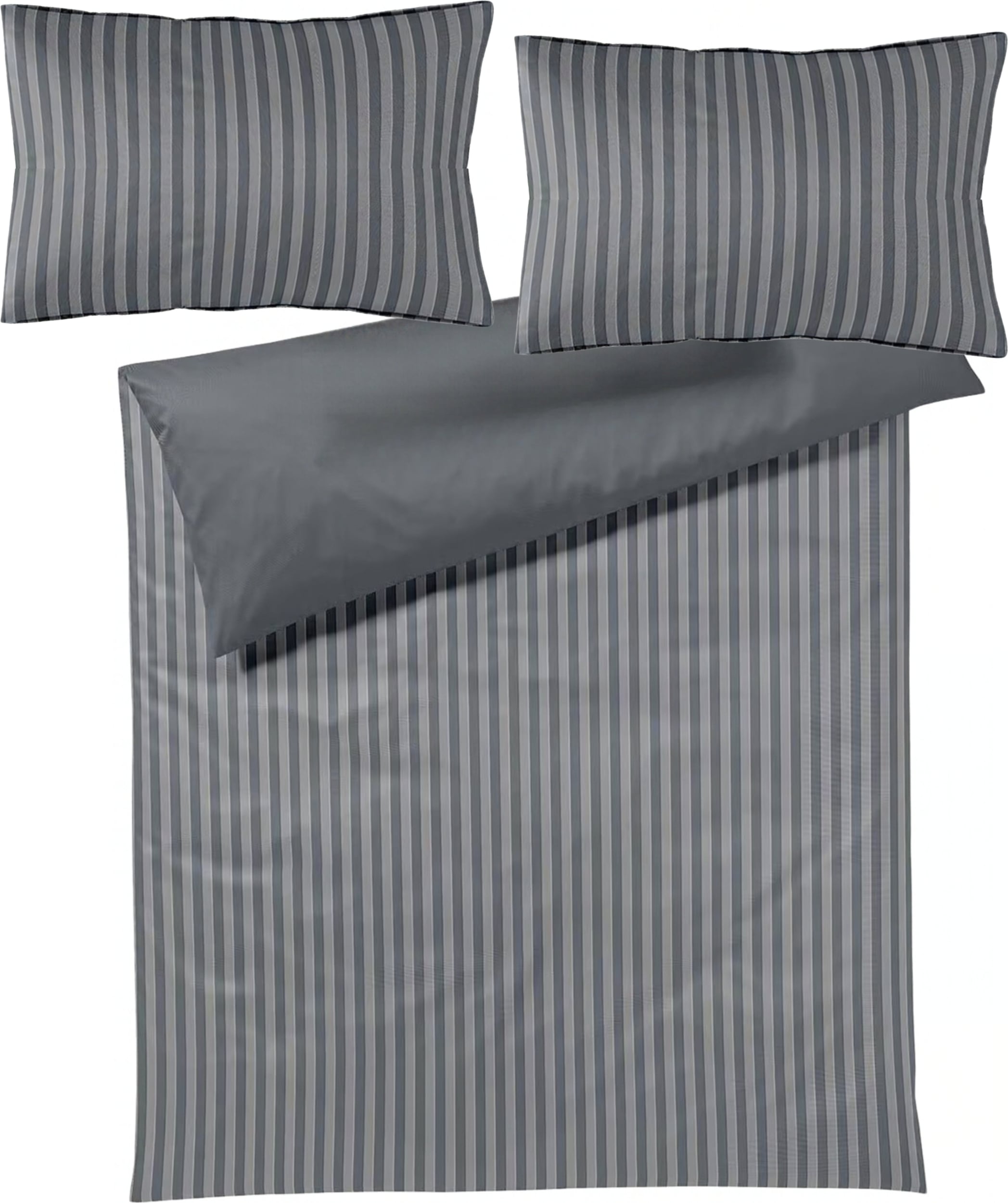 Soft Lines Bettwäsche 240 x 220 cm, blau, Flanell-Baumwolle, mit 2 Kissenbezügen 40 x 80 cm