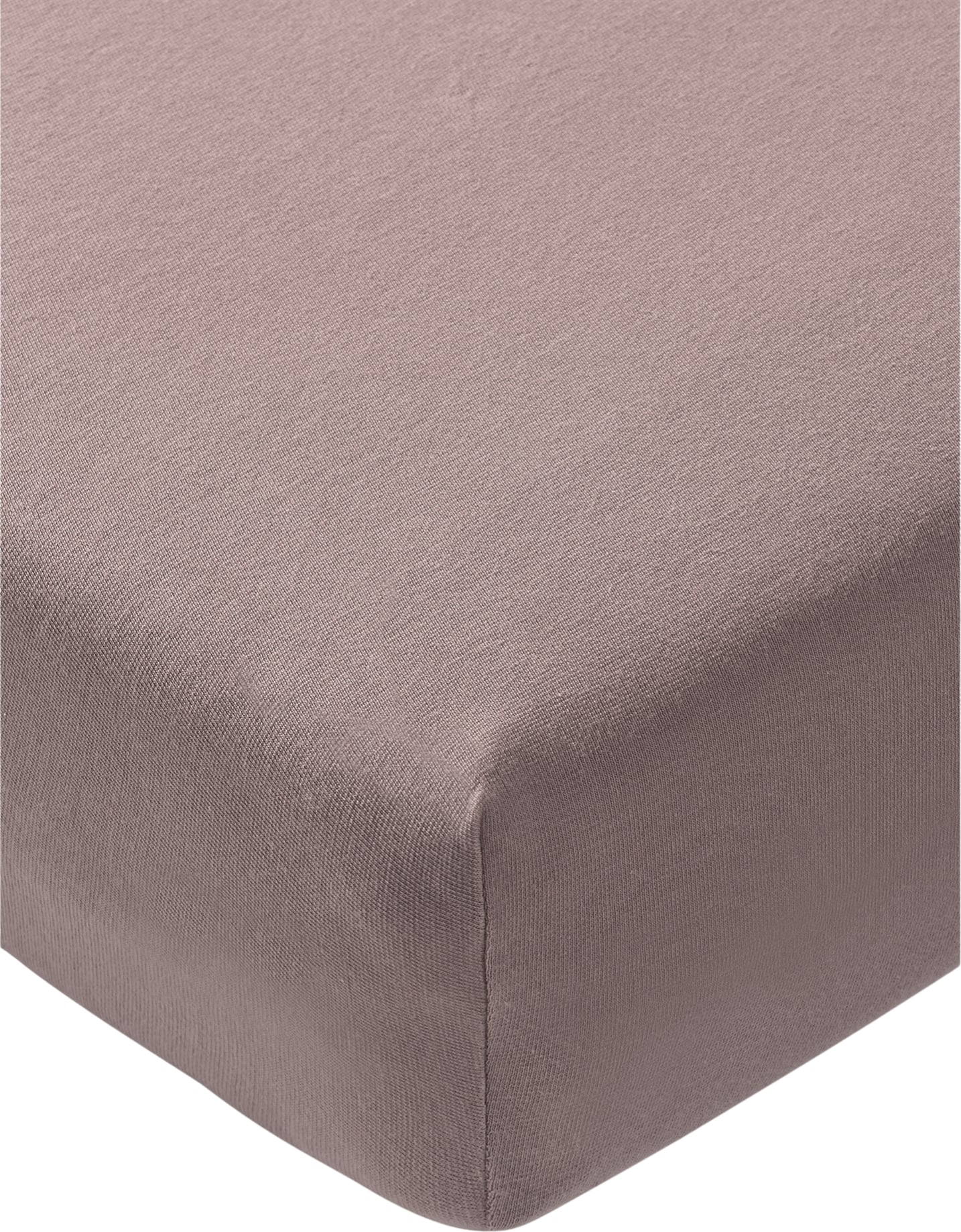 Uni Spannbettlaken 180-200 x 200 cm, taupe, Baumwoll-Jersey