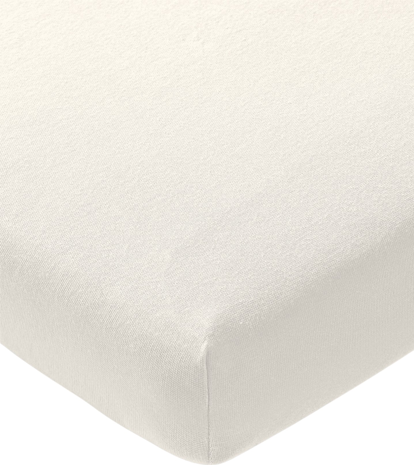 Uni Topper-Spannbettlaken 180-200 x 200 cm, Naturweiß, Baumwoll-Jersey