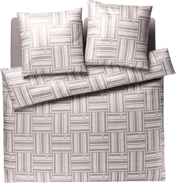 Weave Bettwäsche 200 x 220 cm Sand aus Mako-Satin mit 2 Kissenbezügen 80 x 80 cm