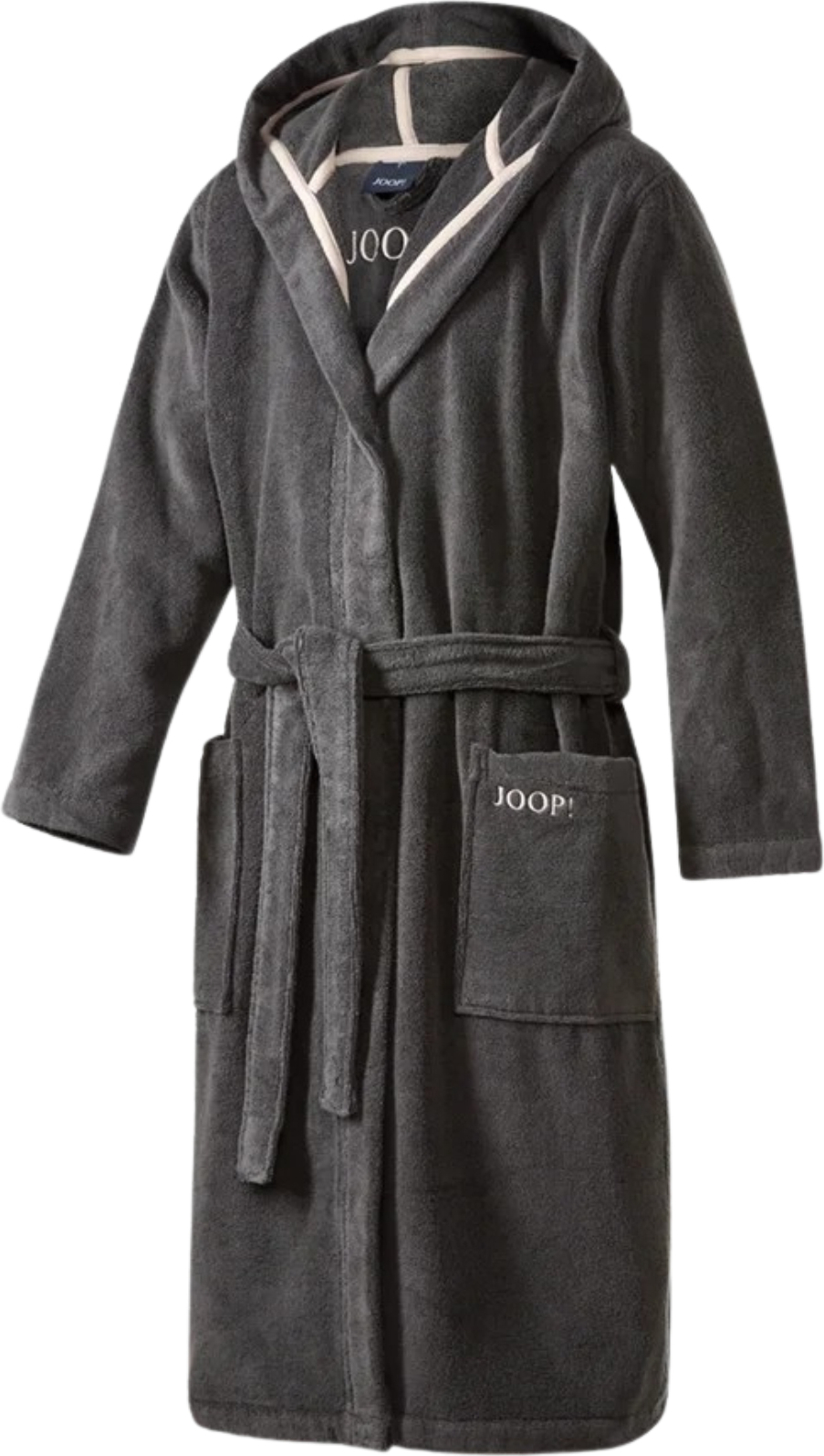 Joop Sauna Wellness Herren-Frottiermantel mit Kapuze 46/48 anthrazit