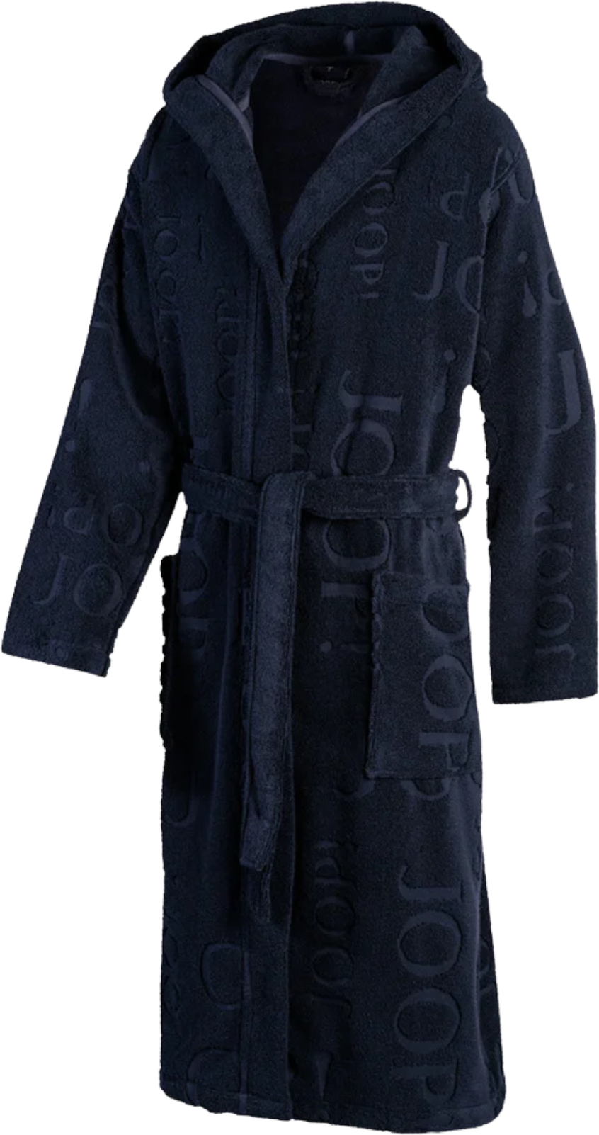 Joop Uni Repeat Herren-Bademantel Frottier mit Kapuze, 46/48, blau