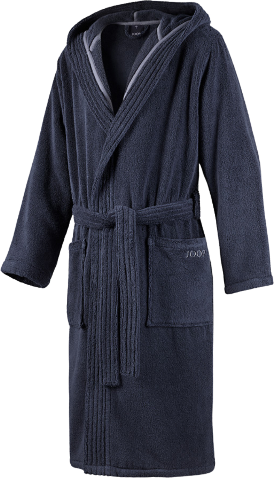 Joop Uni Walk Herren-Kapuzenbademantel Frottier 58/60, blau