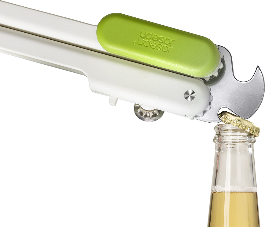Abridor de latas y botellas Duo, blanco y verde