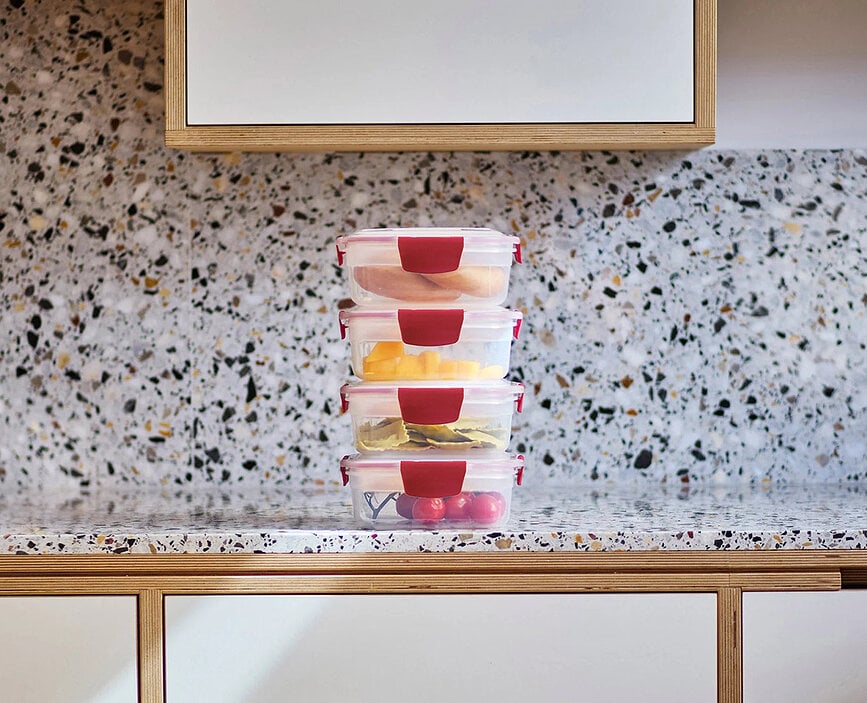 Contenedores de almacenamiento NestLock redondos 1 l, 4 unidades