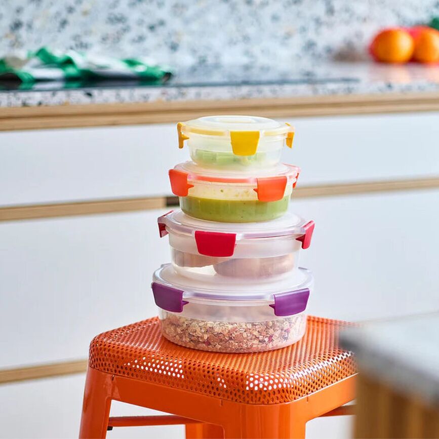 Contenedores de almacenamiento NestLock redondos, set de 4 piezas