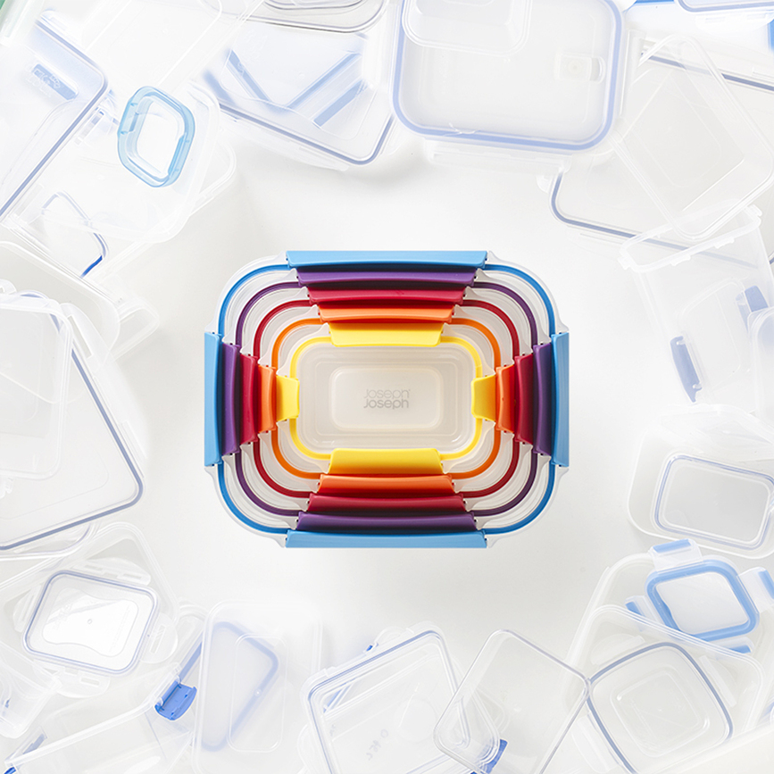 Contenedores Nest Lock, multicolor, Set de 5 piezas