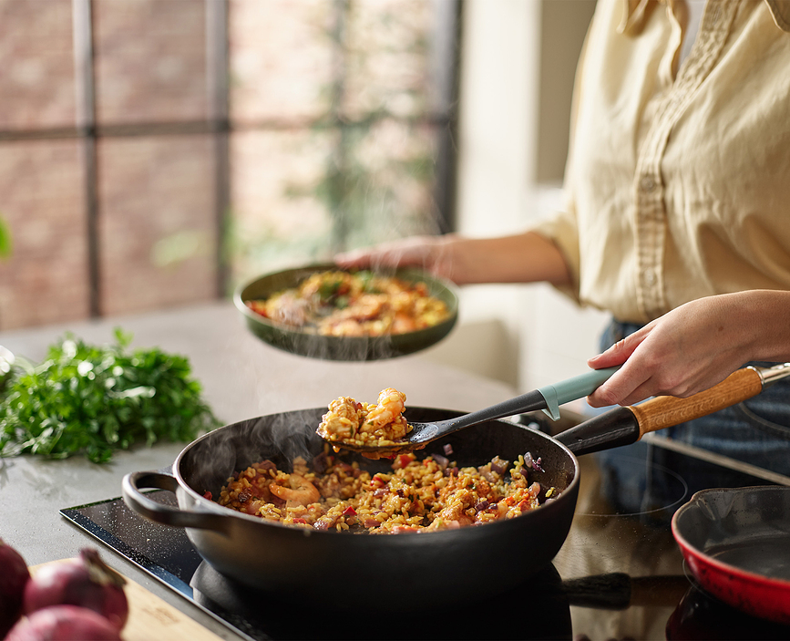Cuchara de Cocina Duo, gris y azul