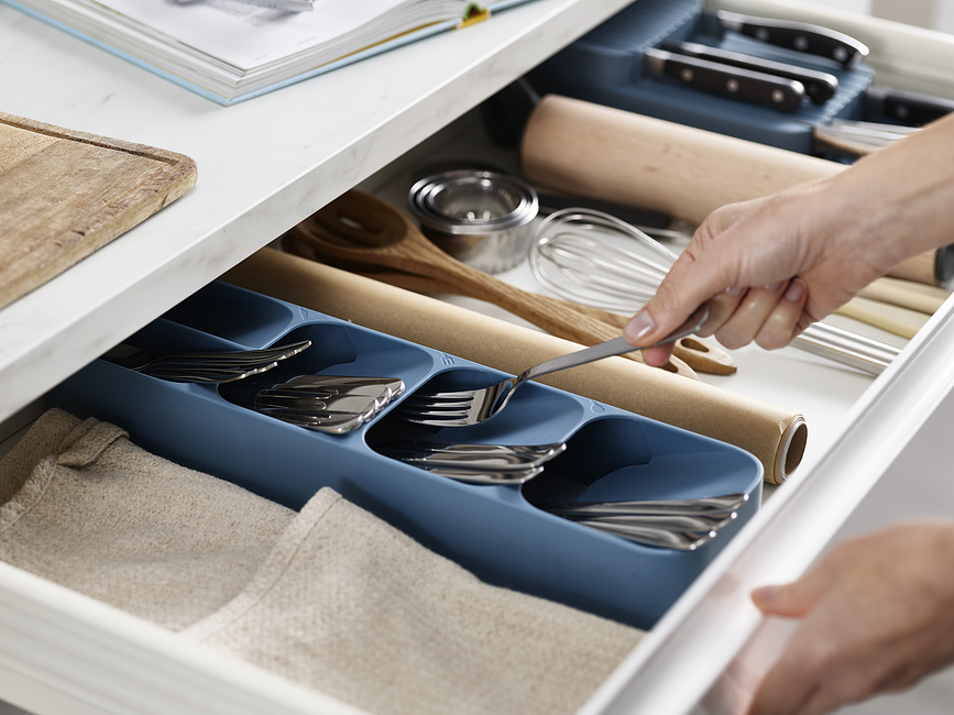 DrawerStore Organizator za jedilni pribor, siv