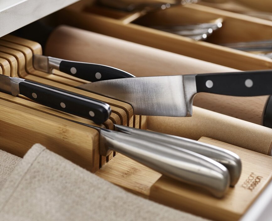 DrawerStore Οργανωτής Μαχαιριών Συρταριού, μπαμπού, 17,6 cm