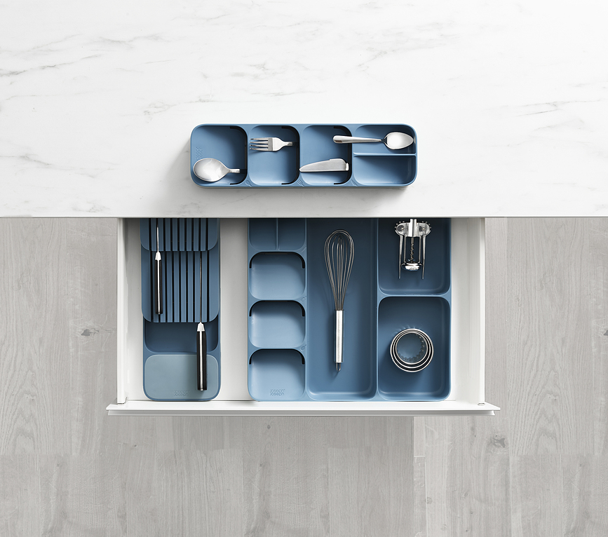 DrawerStore Range-couverts pour tiroir, gris