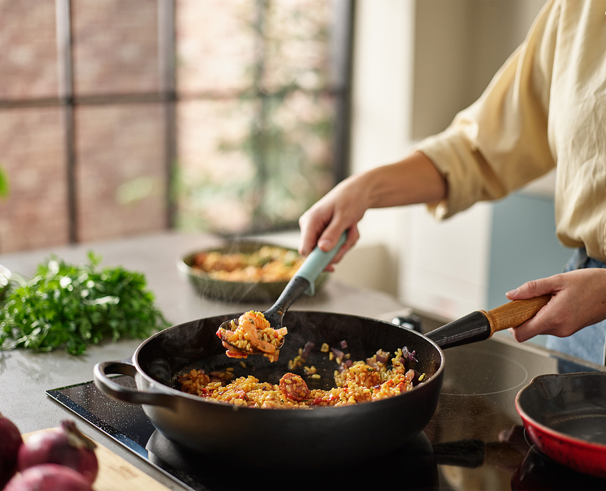 Duo Cuillère de Cuisine, gris-bleu