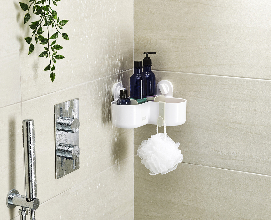 Duo Étagère de Douche d'angle, blanche