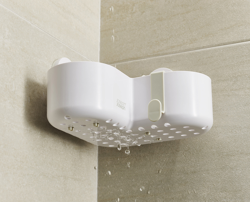 Duo Étagère de Douche d'angle, blanche