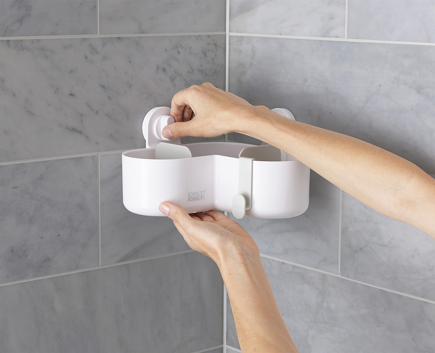 Duo Étagère de Douche d'angle, blanche