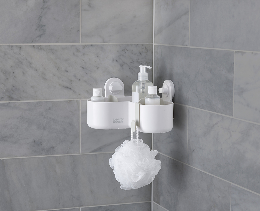 Duo Étagère de Douche d'angle, blanche