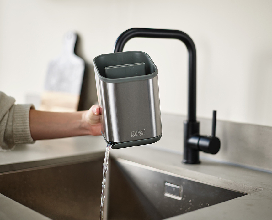 Duo Odcejevalnik za jedilni pribor, 16,5 cm, črno-srebrn