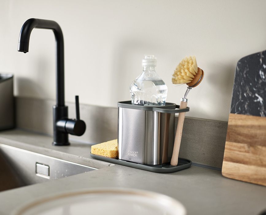 Duo Organisateur d'évier, noir et argenté