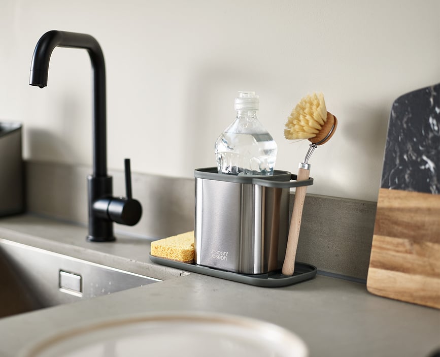 Duo Organizator za sudoper crno-srebrni