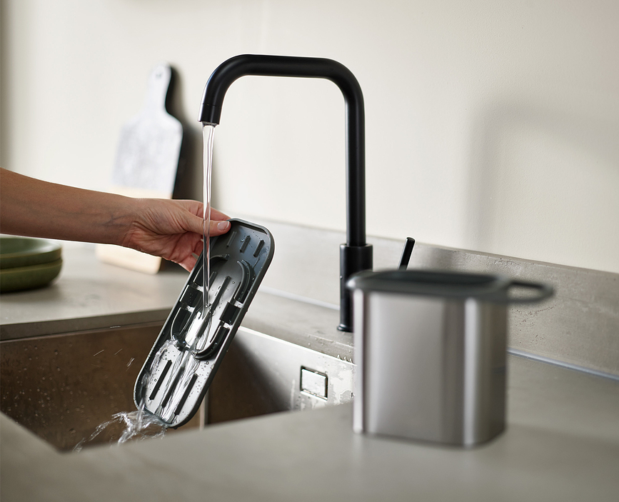 Duo Οργανωτής για νεροχύτη, μαύρο-ασημί