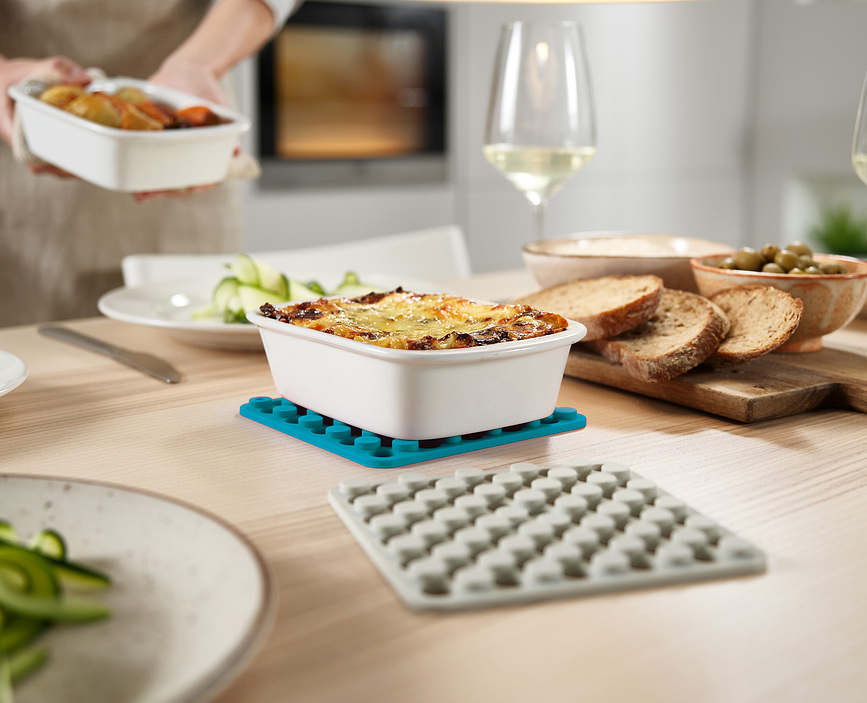 Duo Podstavki za vroče posode, siva in modra, 2 kosa