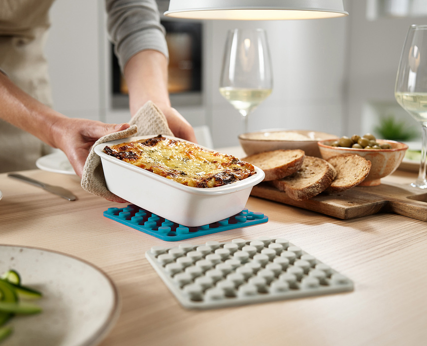 Duo Podstavki za vroče posode, siva in modra, 2 kosa