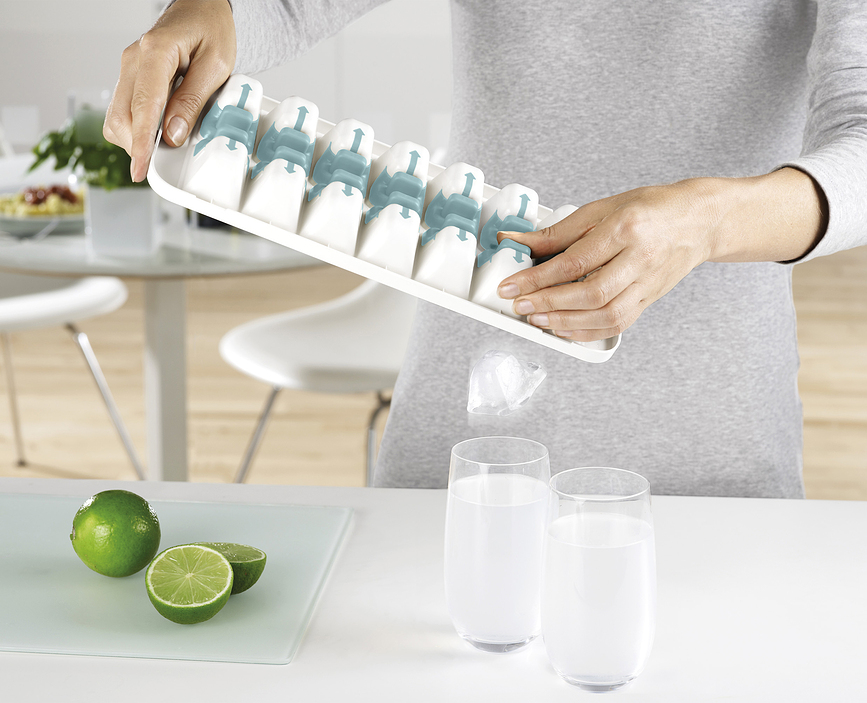 Duo Posodica za led, modro-siva, s pokrovom